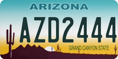 AZ license plate AZD2444