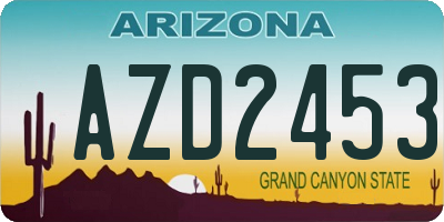 AZ license plate AZD2453