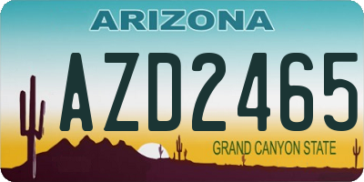AZ license plate AZD2465