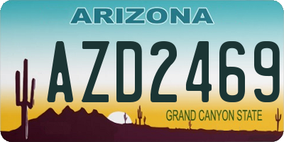 AZ license plate AZD2469