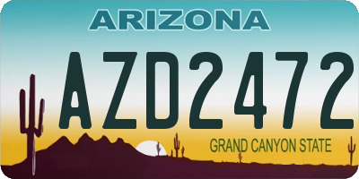 AZ license plate AZD2472