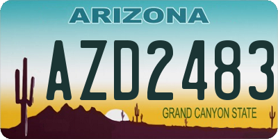 AZ license plate AZD2483