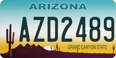 AZ license plate AZD2489
