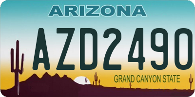 AZ license plate AZD2490