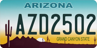 AZ license plate AZD2502