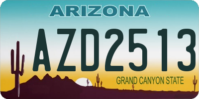 AZ license plate AZD2513