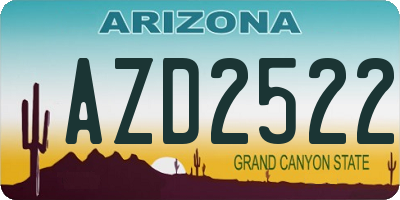 AZ license plate AZD2522