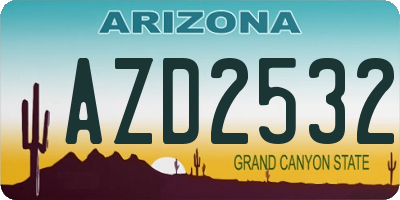 AZ license plate AZD2532