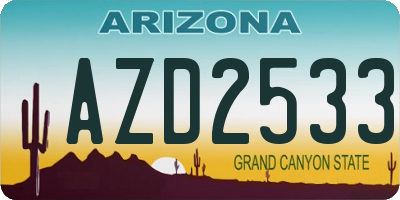 AZ license plate AZD2533