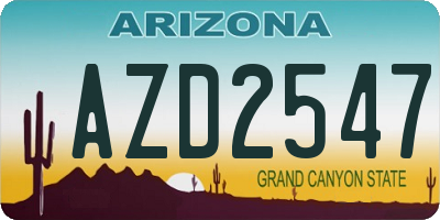 AZ license plate AZD2547