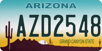 AZ license plate AZD2548
