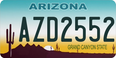 AZ license plate AZD2552