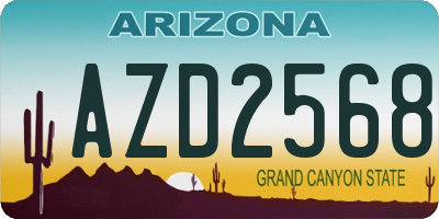 AZ license plate AZD2568