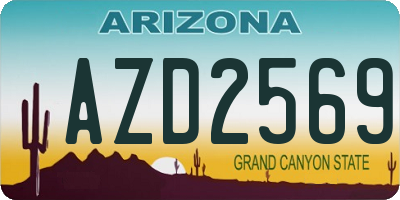 AZ license plate AZD2569