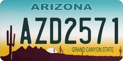 AZ license plate AZD2571