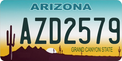 AZ license plate AZD2579