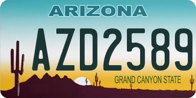 AZ license plate AZD2589