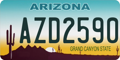 AZ license plate AZD2590