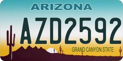 AZ license plate AZD2592