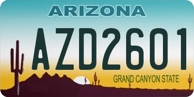 AZ license plate AZD2601