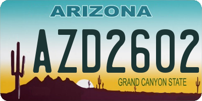 AZ license plate AZD2602