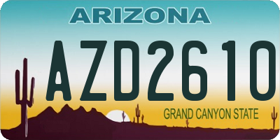 AZ license plate AZD2610