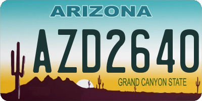 AZ license plate AZD2640