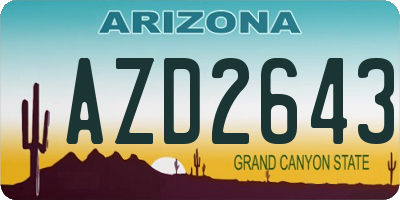 AZ license plate AZD2643