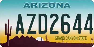 AZ license plate AZD2644