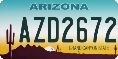 AZ license plate AZD2672