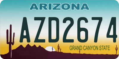AZ license plate AZD2674
