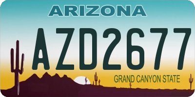 AZ license plate AZD2677