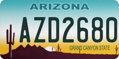 AZ license plate AZD2680
