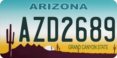 AZ license plate AZD2689