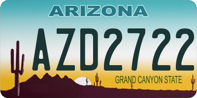 AZ license plate AZD2722