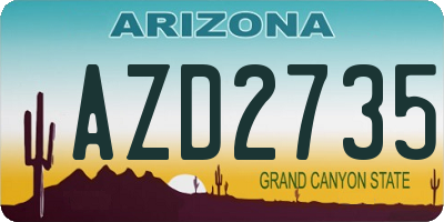 AZ license plate AZD2735
