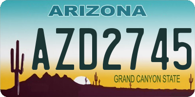 AZ license plate AZD2745