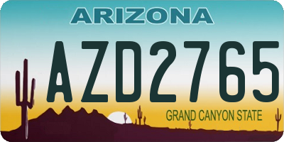 AZ license plate AZD2765