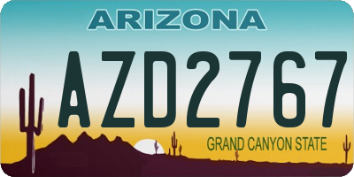 AZ license plate AZD2767