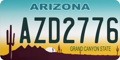 AZ license plate AZD2776