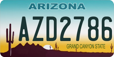 AZ license plate AZD2786