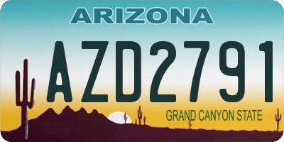 AZ license plate AZD2791