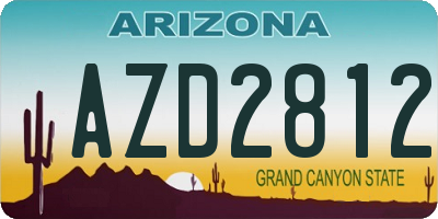 AZ license plate AZD2812