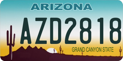 AZ license plate AZD2818