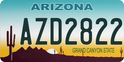 AZ license plate AZD2822