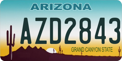 AZ license plate AZD2843
