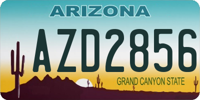 AZ license plate AZD2856