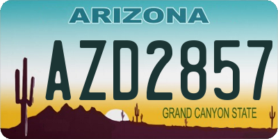 AZ license plate AZD2857