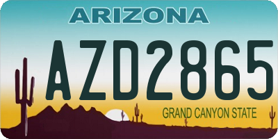 AZ license plate AZD2865