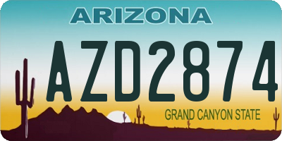 AZ license plate AZD2874